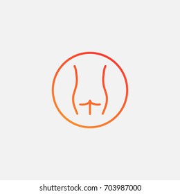 Butt icon.gradient illustration isolated vector sign symbol