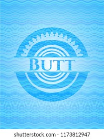 Butt light blue water badge.