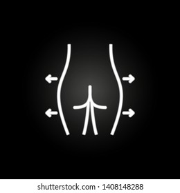 butt, plastic surgery neon icon. Elements of plastic surgery set. Simple icon for websites, web design, mobile app, info graphics