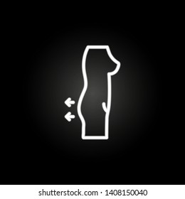 butt, plastic surgery neon icon. Elements of plastic surgery set. Simple icon for websites, web design, mobile app, info graphics