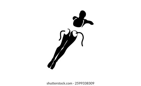 Butt Vacuum Therapy, black isolated silhouette