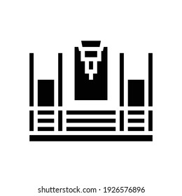Stumpfschweissmaschine glyph Symbol Vektor. Stumpfschweissmaschinenzeichen isoliertes Kontursymbol