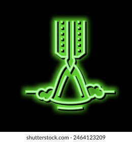Vector de señal de luz de neón de soldadura a tope. ilustración de soldadura a tope