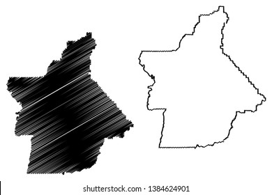 Butte County, California (Counties in California, United States of America,USA, U.S., US) map vector illustration, scribble sketch Butte map