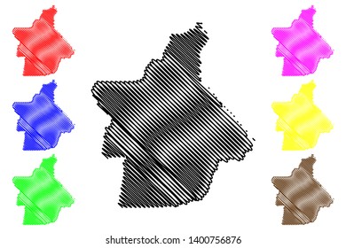 Butte County, California (Counties in California, United States of America,USA, U.S., US) map vector illustration, scribble sketch Butte map