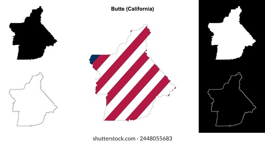 Butte County (California) outline map set