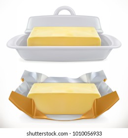 Butter. 3d Realistic Vector Icon