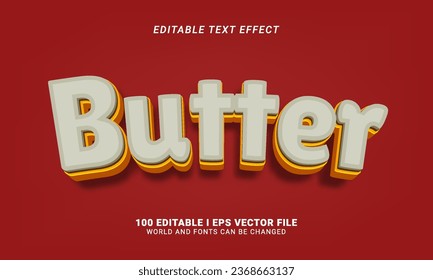 efecto de texto de estilo mantequilla 3d