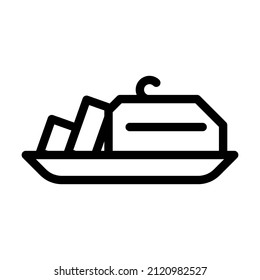 butter add line icon vector. butter add sign. isolated contour symbol black illustration