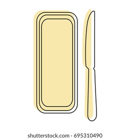 butter bar and knife icon