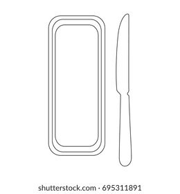 butter bar and knife icon