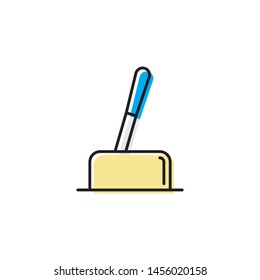 Butter bar and knife vector icon isolated on white background
