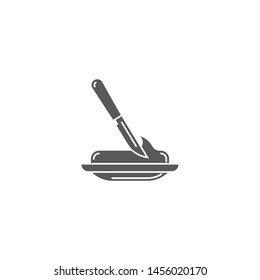 Butter bar and knife vector icon isolated on white background