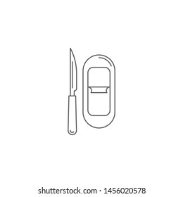 Butter bar and knife vector icon isolated on white background