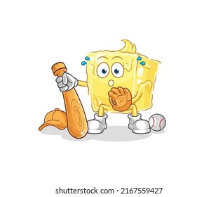 the butter baseball Catcher cartoon. cartoon mascot vector