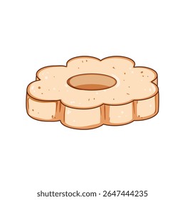 butter biscuit cookie cartoon. shortbread gingersnap, macaron macaroon, wafer cracker butter biscuit cookie sign. isolated symbol vector illustration