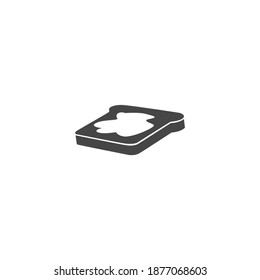Mantequilla con icono de pan Gráfico vectorial negro y blanco