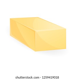Butter brick icon. Cartoon of butter brick vector icon for web design isolated on white background
