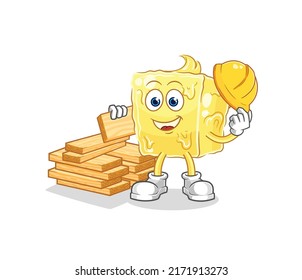 the butter builder vector. cartoon character