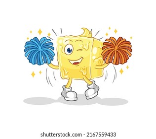 the butter cheerleader cartoon. cartoon mascot vector