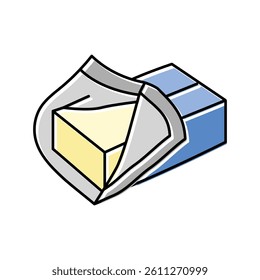 butter cheese food slice color icon vector. butter cheese food slice sign. isolated symbol illustration