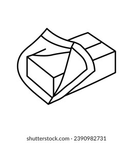 butter cheese food slice line icon vector. butter cheese food slice sign. isolated contour symbol black illustration
