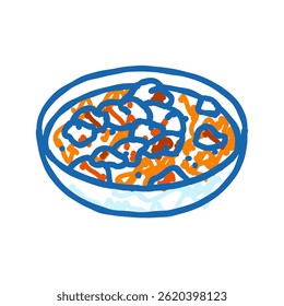 butter chicken indian cuisine doodle icon sketch vector. butter chicken indian cuisine sign. isolated symbol illustration