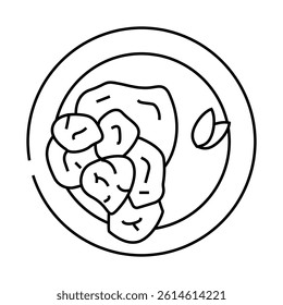 butter chicken indian cuisine line icon vector. butter chicken indian cuisine sign. isolated contour symbol black illustration