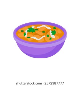 Butter Chicken, Indian Symbol Vector Illustration