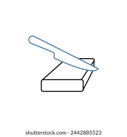 butter concept line icon. Simple element illustration. butter concept outline symbol design.
