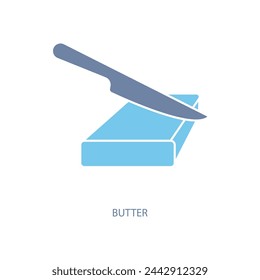 icono de línea de concepto de mantequilla. Ilustración de elemento simple. diseño de símbolo de esquema de concepto de mantequilla.