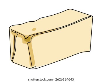 Butter in continuous line pattern on white background.