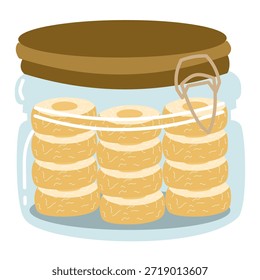 Tarro de galletas de mantequilla Ilustración plana