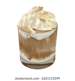 Butter cream, Einspanner, cafe latte, coffee drink, dessert.