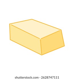 Butter cube with two slices placed side by side.