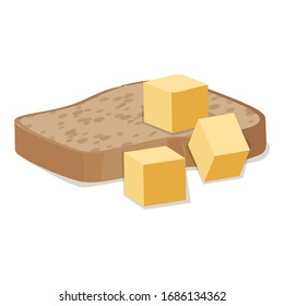 Butter cubes icon. Cartoon of butter cubes vector icon for web design isolated on white background