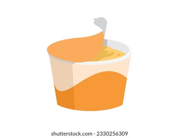 Butter in cup packaging. Simple flat illustration.