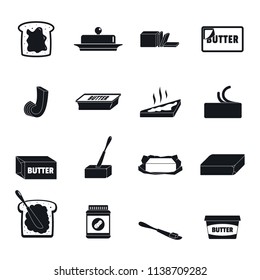 Butter Curl Block Icons Set. Simple Illustration Of 4 Butter Curl Block Vector Icons For Web