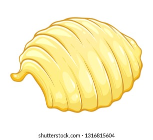 Butter curl hand drawn vector illustration, isolated on white background