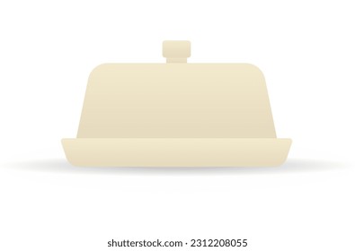 Butter dish coloful vector illustration.