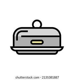 butter dish color icon vector. butter dish sign. isolated symbol illustration