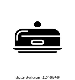 vector de icono de glifo de plato de mantequilla. signo de plato de mantequilla. símbolo de contorno aislado ilustración negra