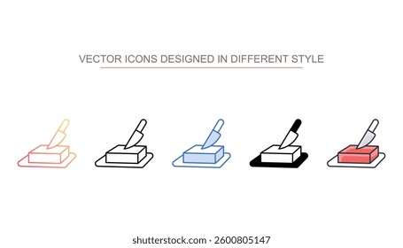 Butter Dish icon design with white background stock illustration