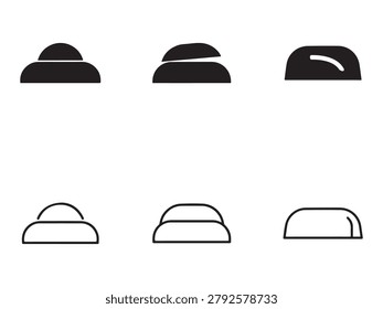 Butter Dish Icon Set for kitchen serving organization food presentation and dining table essentials
