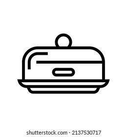 butter dish line icon vector. butter dish sign. isolated contour symbol black illustration