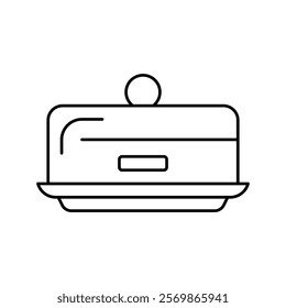 butter dish line icon vector. butter dish sign. isolated contour symbol black illustration