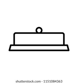 Butter dish outline vector icon.
