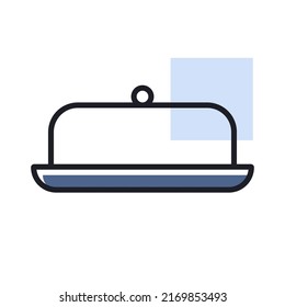 Butter Dish Vector Icon. Kitchen Appliance. Graph Symbol For Cooking Web Site Design, Logo, App, UI