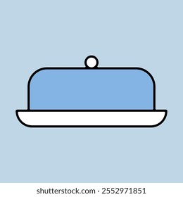 Butter dish vector icon. Kitchen appliance. Graph symbol for cooking web site design, logo, app, UI