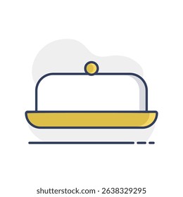 Butter dish vector icon. Kitchen appliance. Graph symbol for cooking web site design, logo, app, UI
